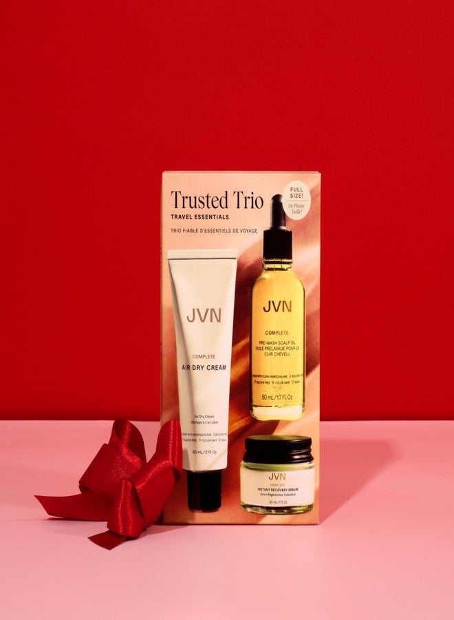 JVN Trusted Trio Travel Essentials Hair Products, Pack of 3, Includes Air Dry Cream, Instant Recovery Serum, and Pre-Wash Scalp Oil, Hair Care for Women and Men, Silicone Free - Image 2